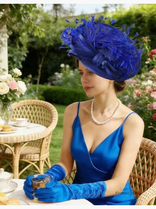 Elegant Flower Mesh Feathers Fascinator Hat Headband for Wedding Derby Tea Party